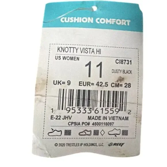 Reef Knotty Vista Hi Platform Slide Sandals Women’s 11 Dusty Black Comfort NWT - Picture 5 of 5